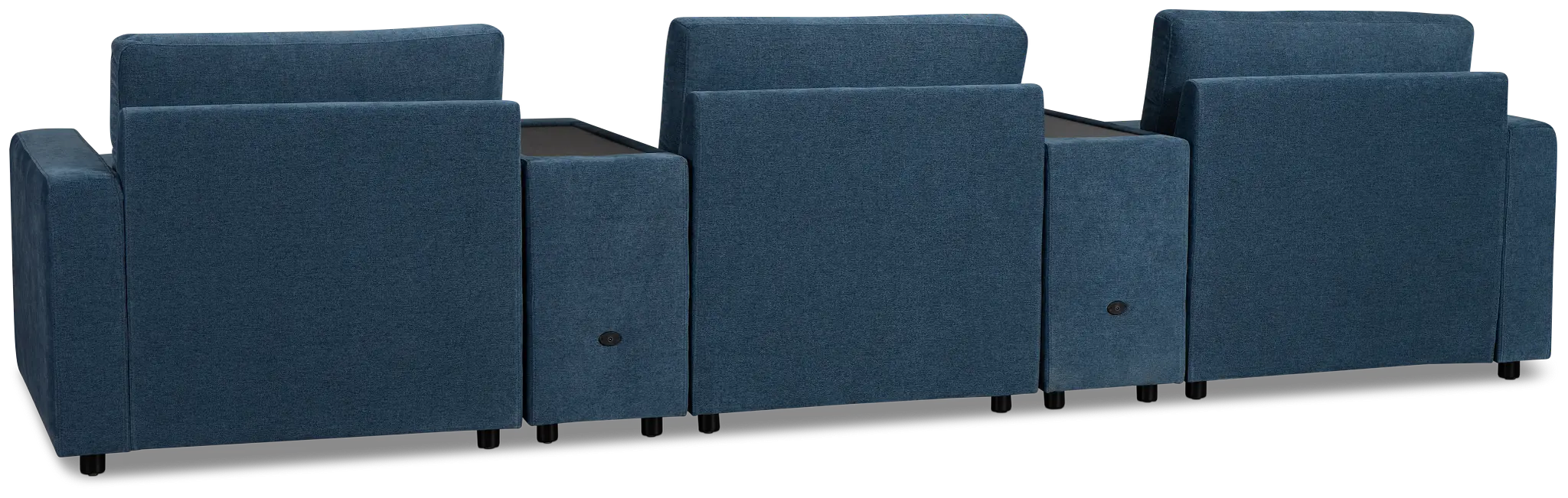 Addie Blue Fabric 6-piece Home Theater With Storage Consoles Addie Blue Fabric 6-piece Home Theater With Storage Consoles