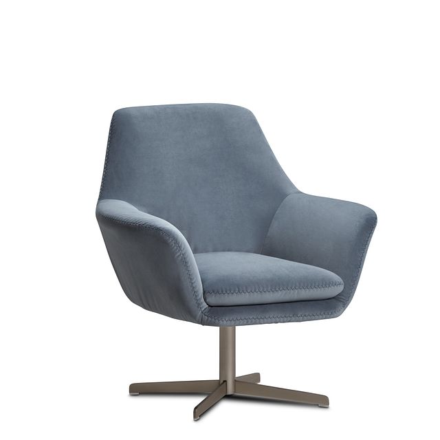 Xander Light Gray Velvet Swivel Accent Chair (4)