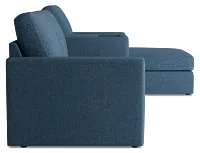Citymod Blue Fabric Small Right Chaise Sectional With Storage Console