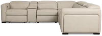Melody Light Gray Micro Large Dual Power Reclining Two-arm Sectional