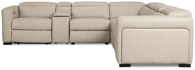 Melody Light Gray Micro Large Dual Power Reclining Two-arm Sectional