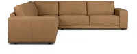 Kellan Light Brown Leather Small Two-arm Sectional