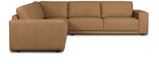 Kellan Light Brown Leather Small Two-arm Sectional