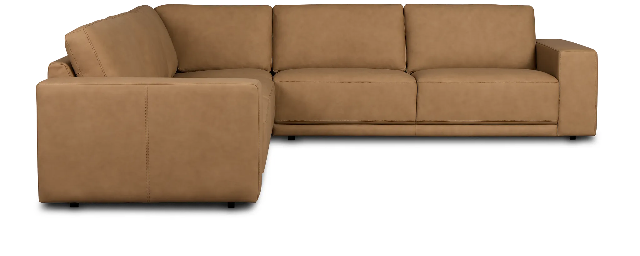 Kellan Light Brown Leather Small Two-arm Sectional