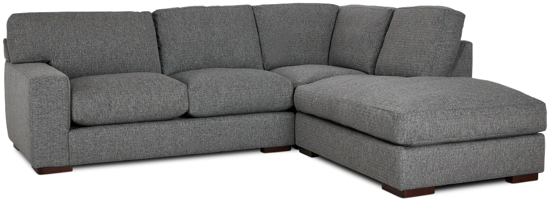 Veronica Dark Gray Down Right Bumper Sectional