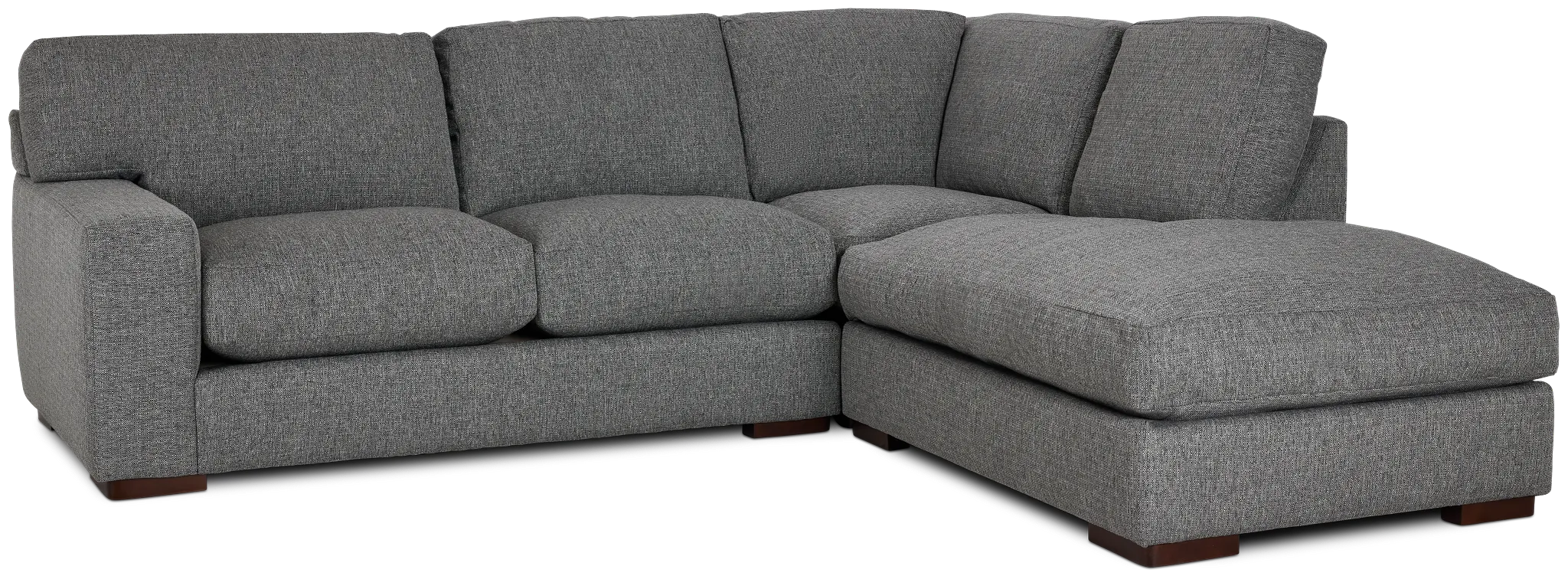 Veronica Dark Gray Down Right Bumper Sectional