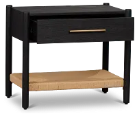 Santorini Black Woven Nightstand