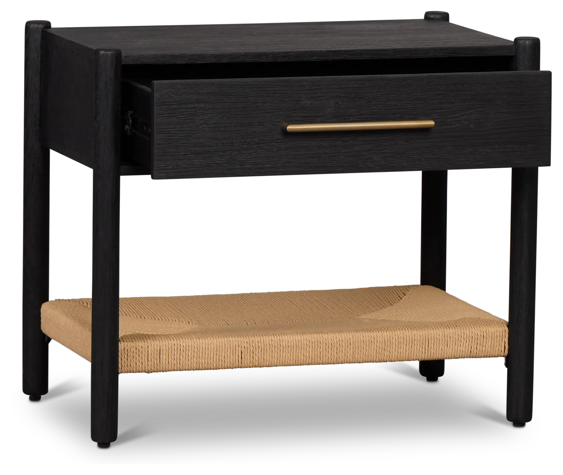 Santorini Black Woven Nightstand Santorini Black Woven Nightstand