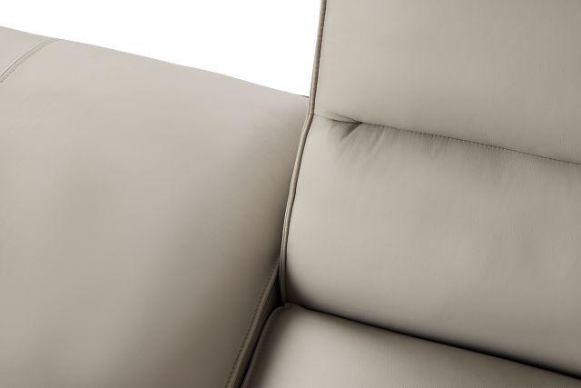 Blanca Gray Leather 5-piece Bumper Sectional