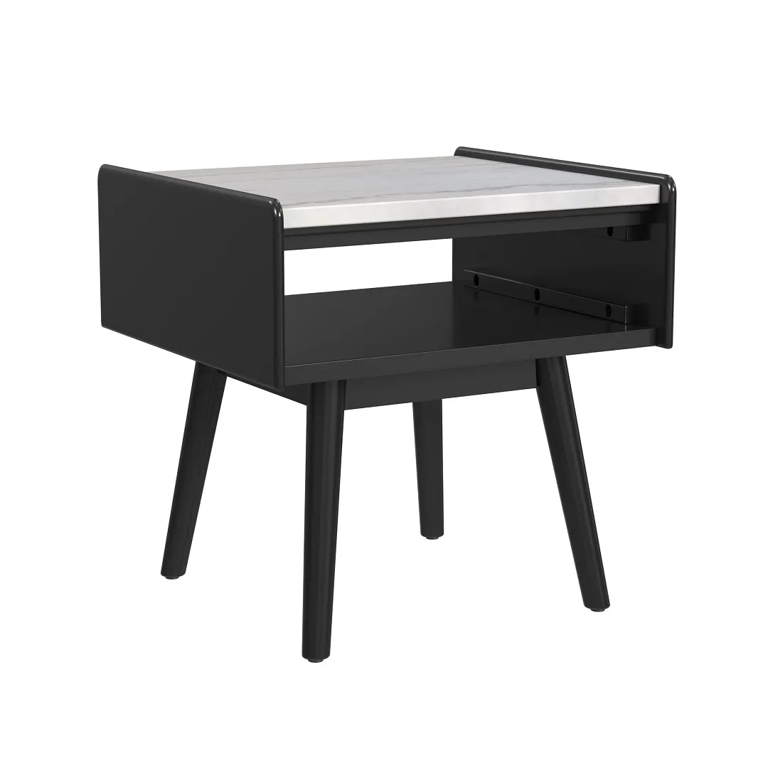 Joah Black Marble Square End Table