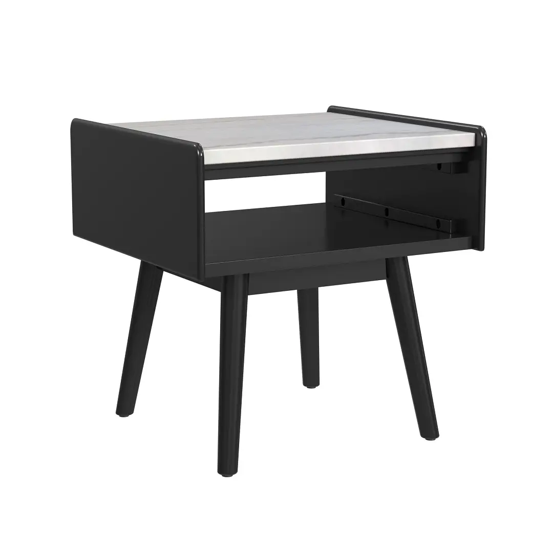 Joah Black Marble Square End Table Joah Black Marble Square End Table