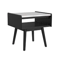 Joah Black Marble Square End Table
