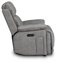 Benson Gray Micro Power Swivel Glider Recliner