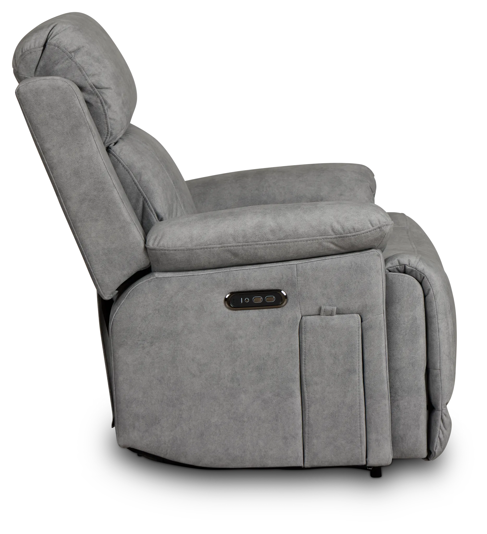 Benson Gray Micro Power Swivel Glider Recliner