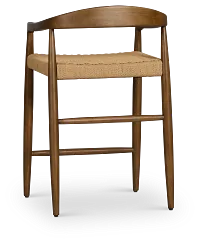 Santorini Mid Tone Curved 24" Woven Barstool