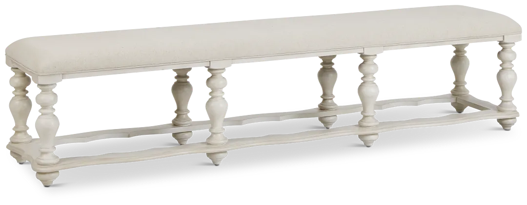 Savannah Ivory 83" Upholstered Dining Bench