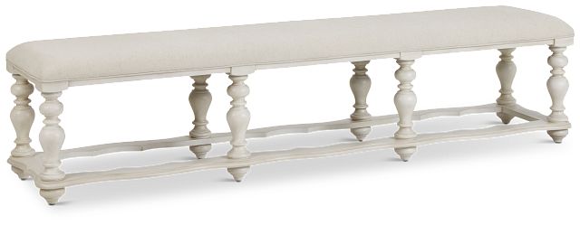 Savannah Ivory 83" Upholstered Dining Bench