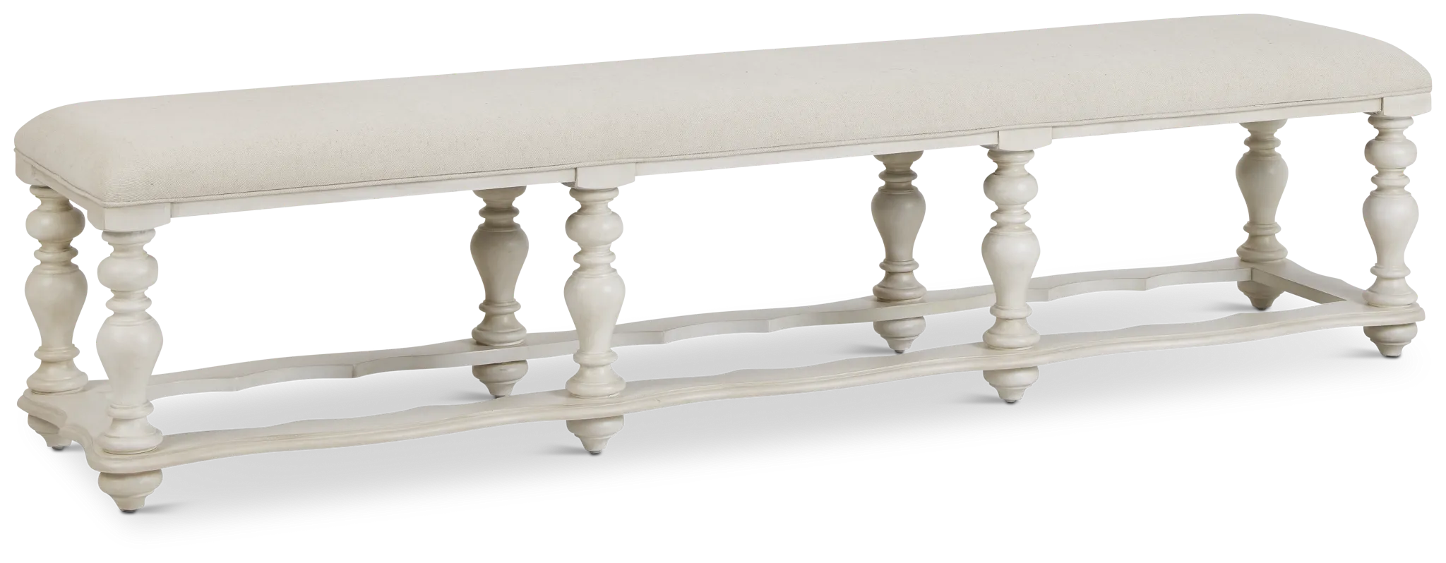 Savannah Ivory 83" Upholstered Dining Bench