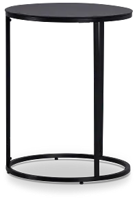 Doren Black Round End Table