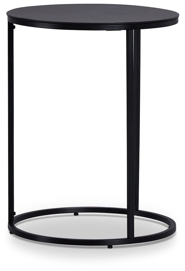 Doren Black Round End Table