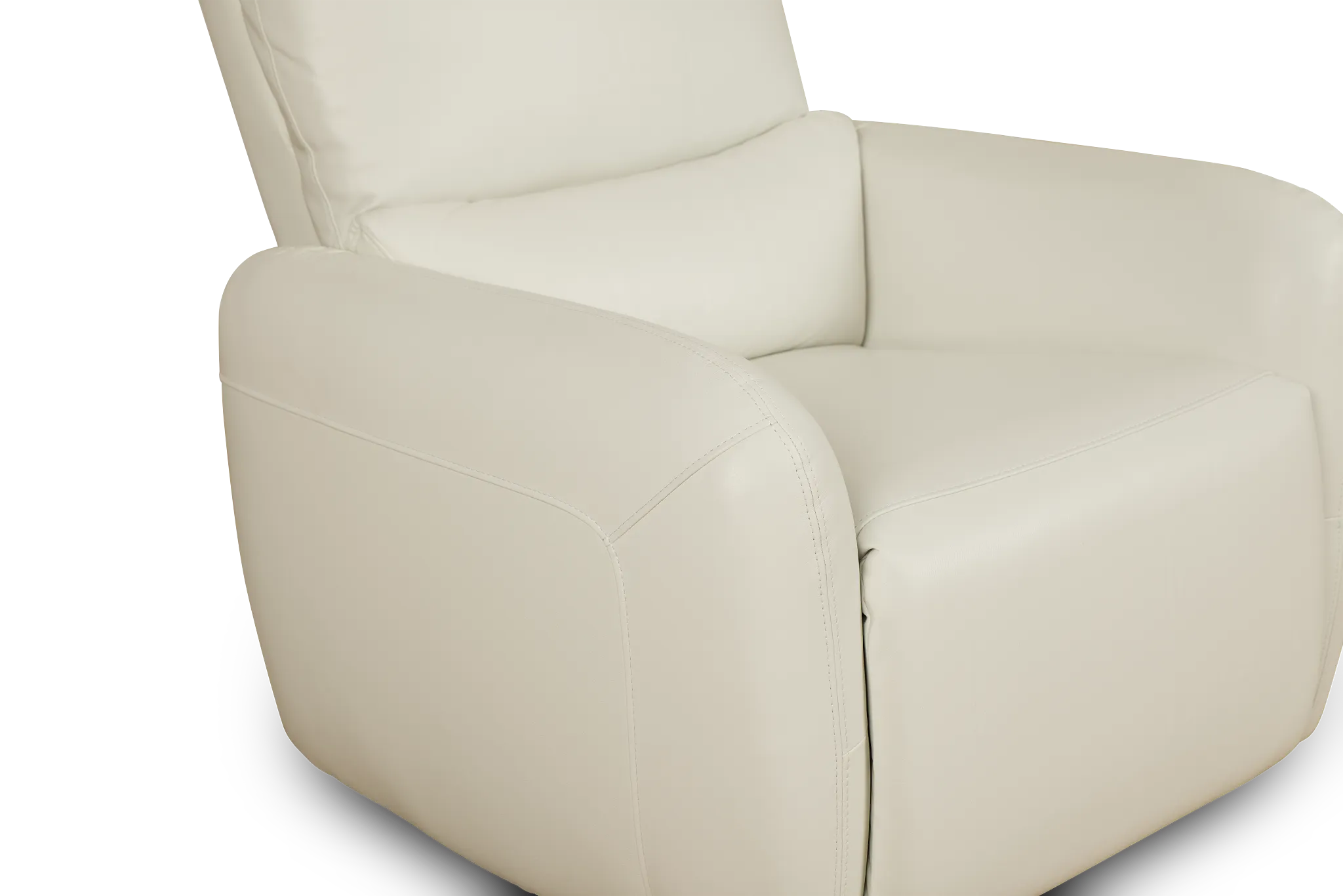 Eve White Lthr/vinyl Power Swivel Glider Recliner