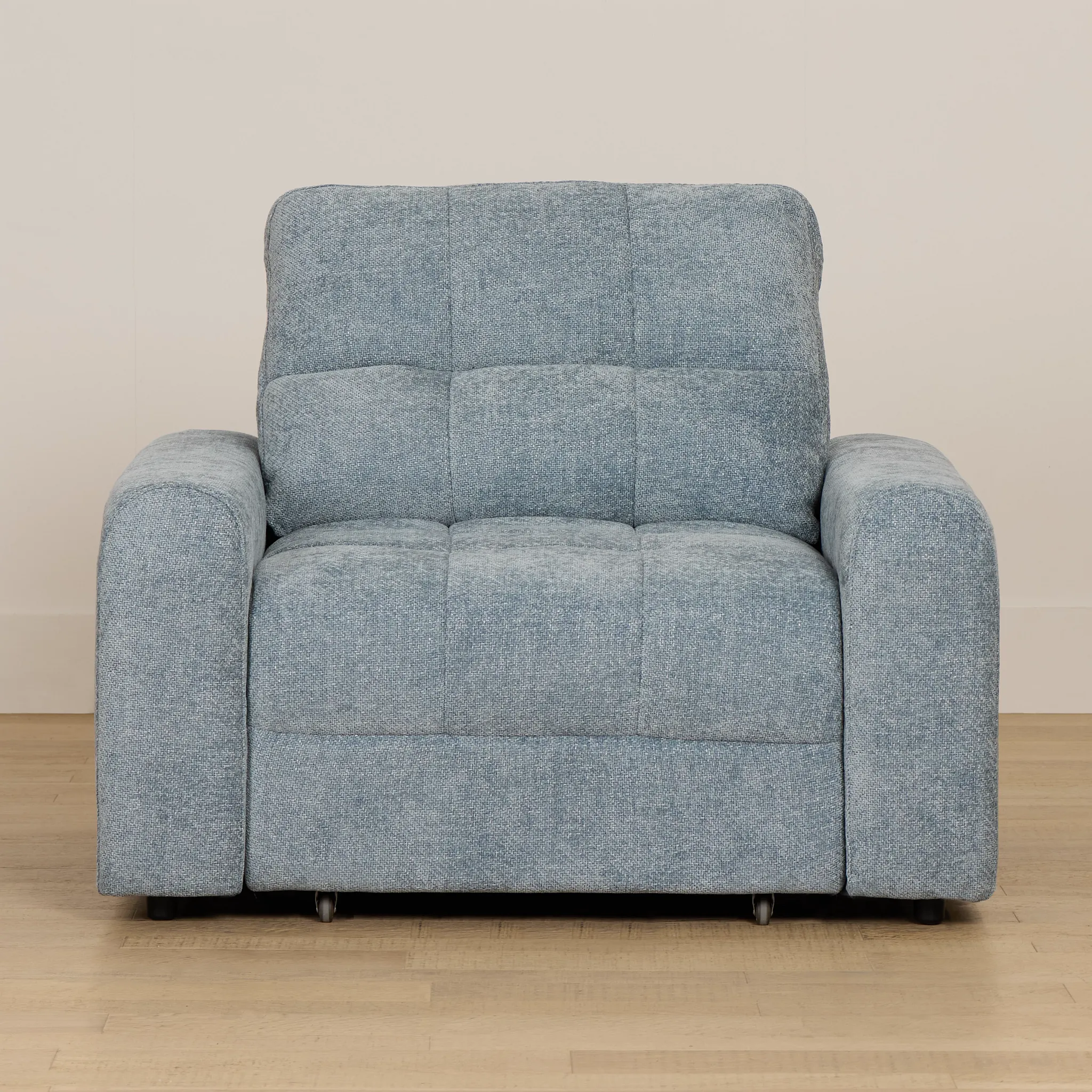 Hendrix Light Blue Fabric Power Reclining Chaise