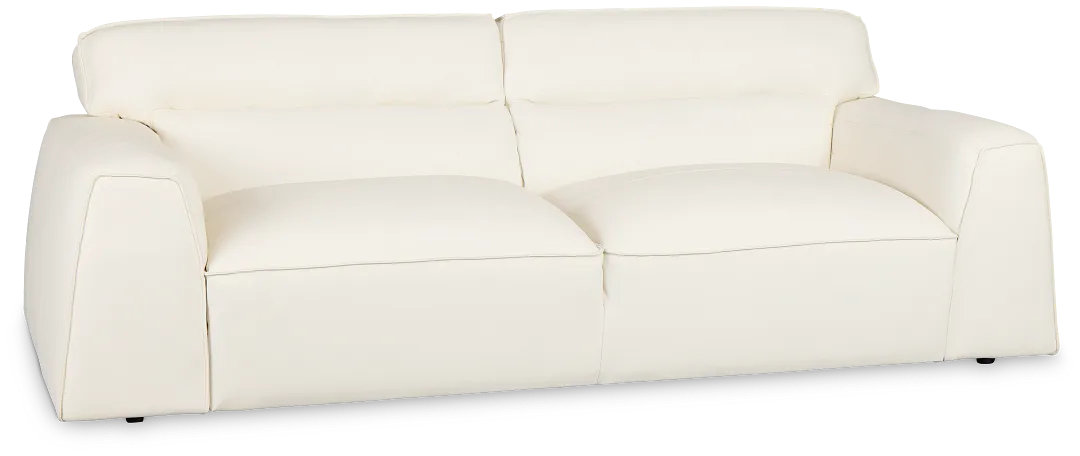 Blanca White Leather Sofa