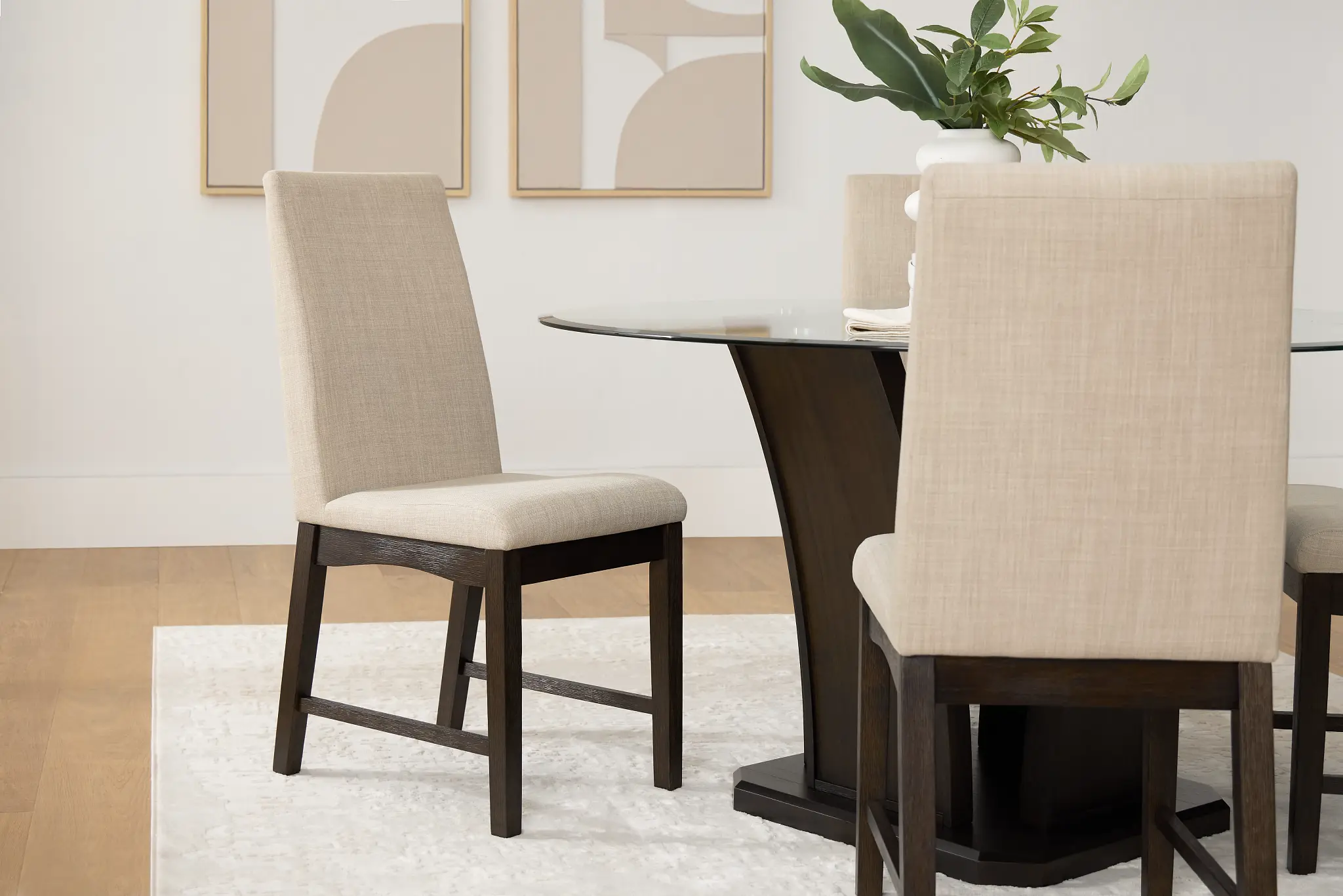 Roswell Dark Beige Upholstered Side Chair Roswell Dark Beige Upholstered Side Chair