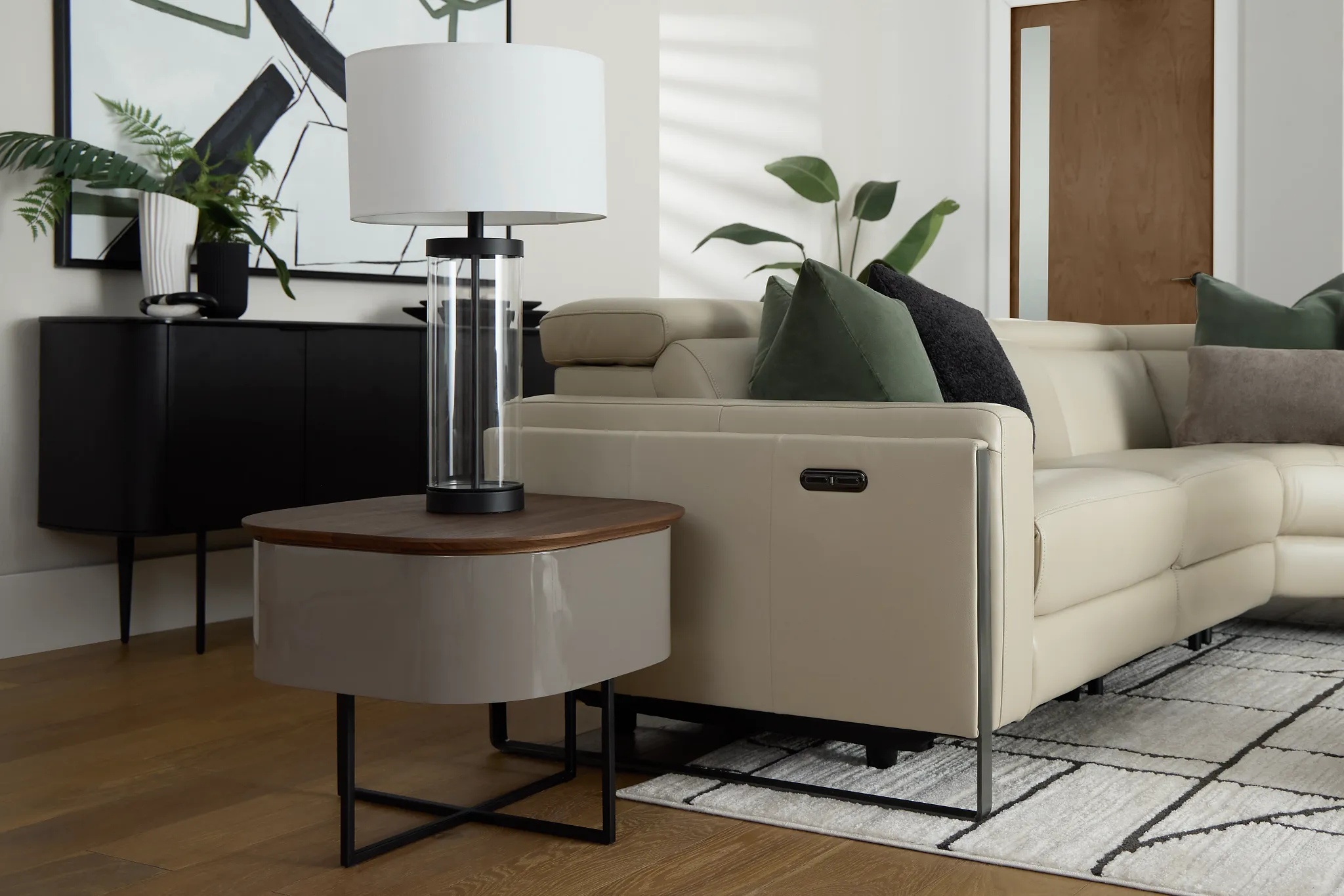 Harlan Gray Round End Table