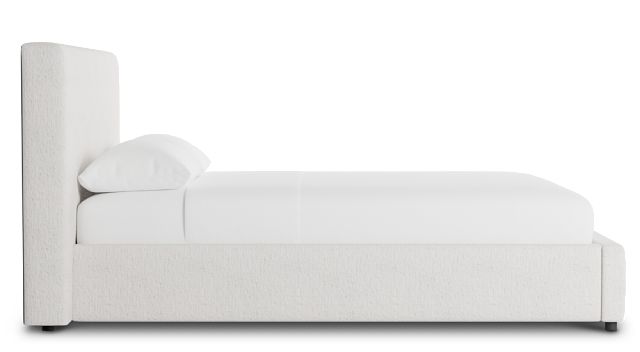 Grayton Linen Light Beige 44" Upholstered Platform Bed