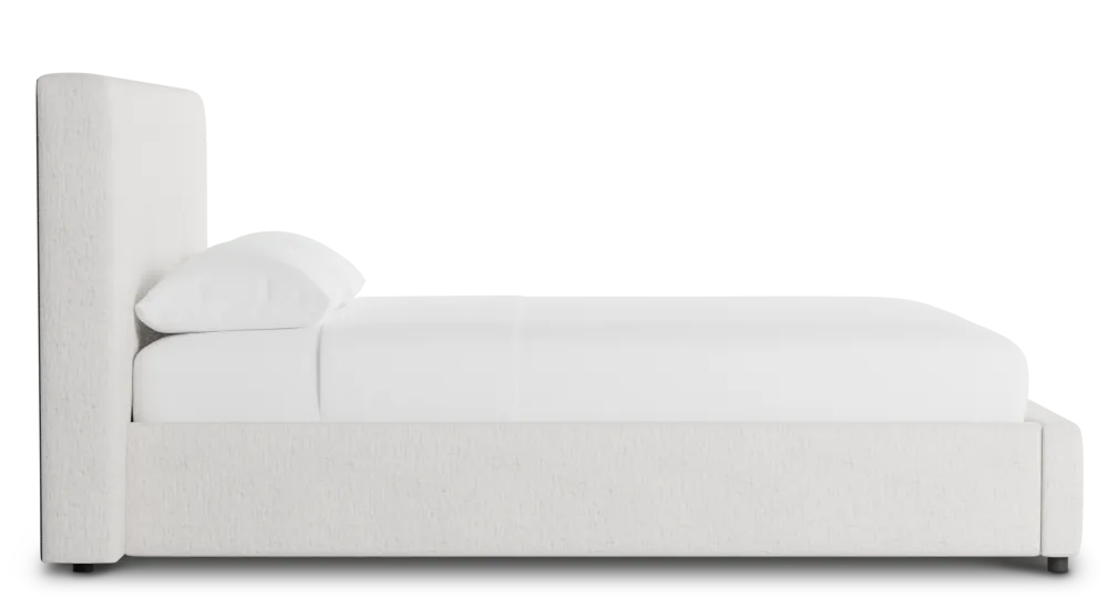 Grayton Linen Light Beige 44" Upholstered Platform Bed