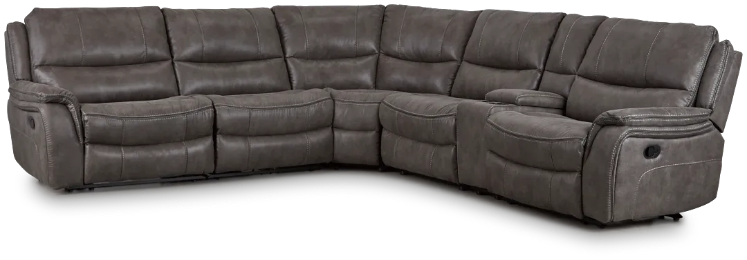 Dober Dark Gray Micro Medium Dual Manual 2-arm Sectional