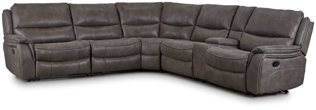 Dober Dark Gray Micro Medium Dual Manual 2-arm Sectional Dober Dark Gray Micro Medium Dual Manual 2-arm Sectional