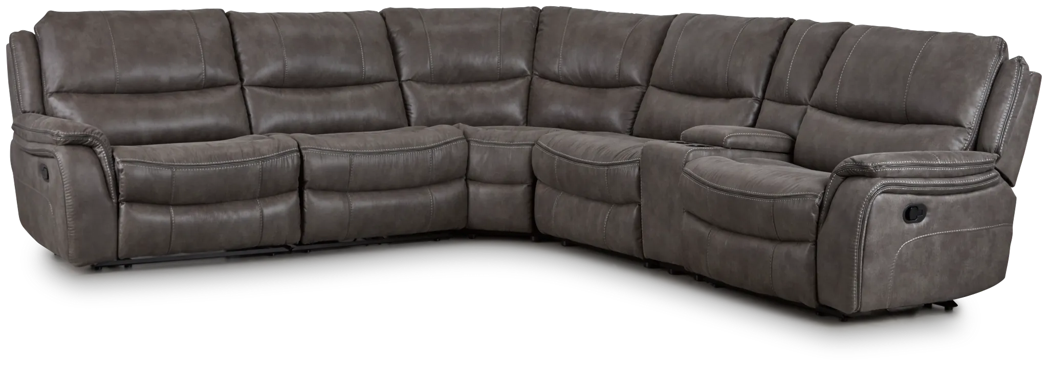 Dober Dark Gray Micro Medium Dual Manual 2-arm Sectional