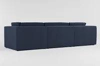 Destin Peyton Dark Blue Fabric 3-piece Modular Sofa