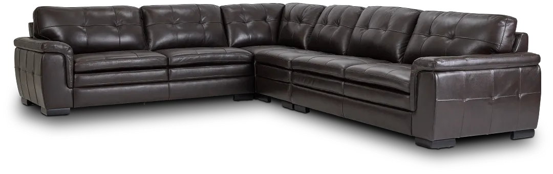 Braden Dark Brown Leather Medium Two-arm Sectional
