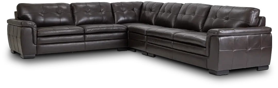 Braden Dark Brown Leather Medium Two-arm Sectional Braden Dark Brown Leather Medium Two-arm Sectional