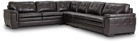 Braden Dark Brown Leather Medium Two-arm Sectional
