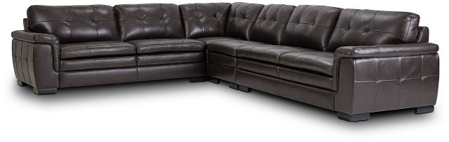 Braden Dark Brown Leather Medium Two-arm Sectional