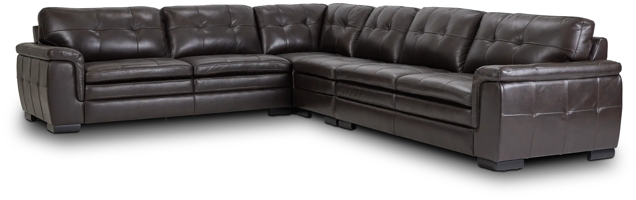 Braden Dark Brown Leather Medium Two-arm Sectional