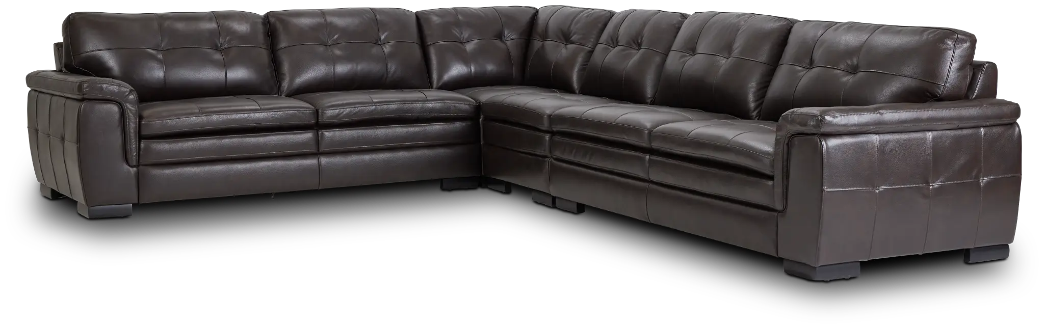 Braden Dark Brown Leather Medium Two-arm Sectional Braden Dark Brown Leather Medium Two-arm Sectional