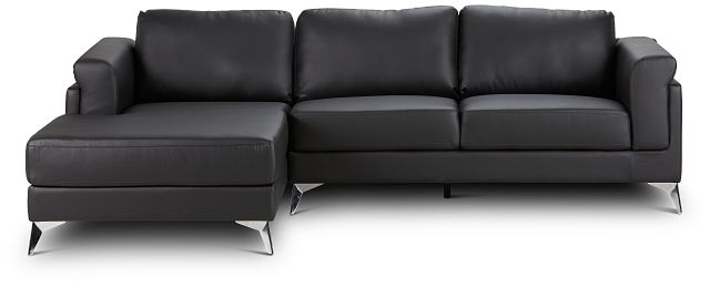 Gianna Black Micro Left Chaise Sectional