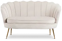 Lily Light Gray Velvet Loveseat