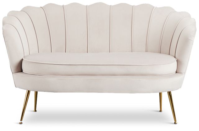 Lily Light Gray Velvet Loveseat