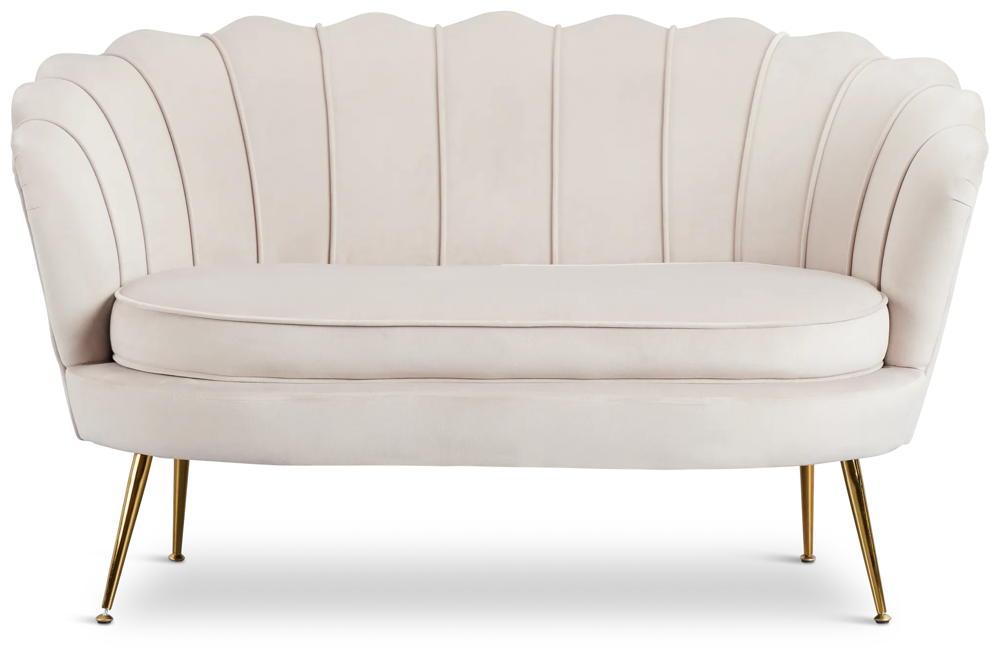 Lily Light Gray Velvet Loveseat