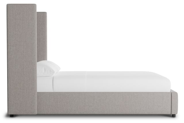 Captiva Peyton Gray 60" Upholstered Shelter Bed