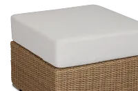 Montecito Light Tone Small Ottoman With Light Beige Cushions