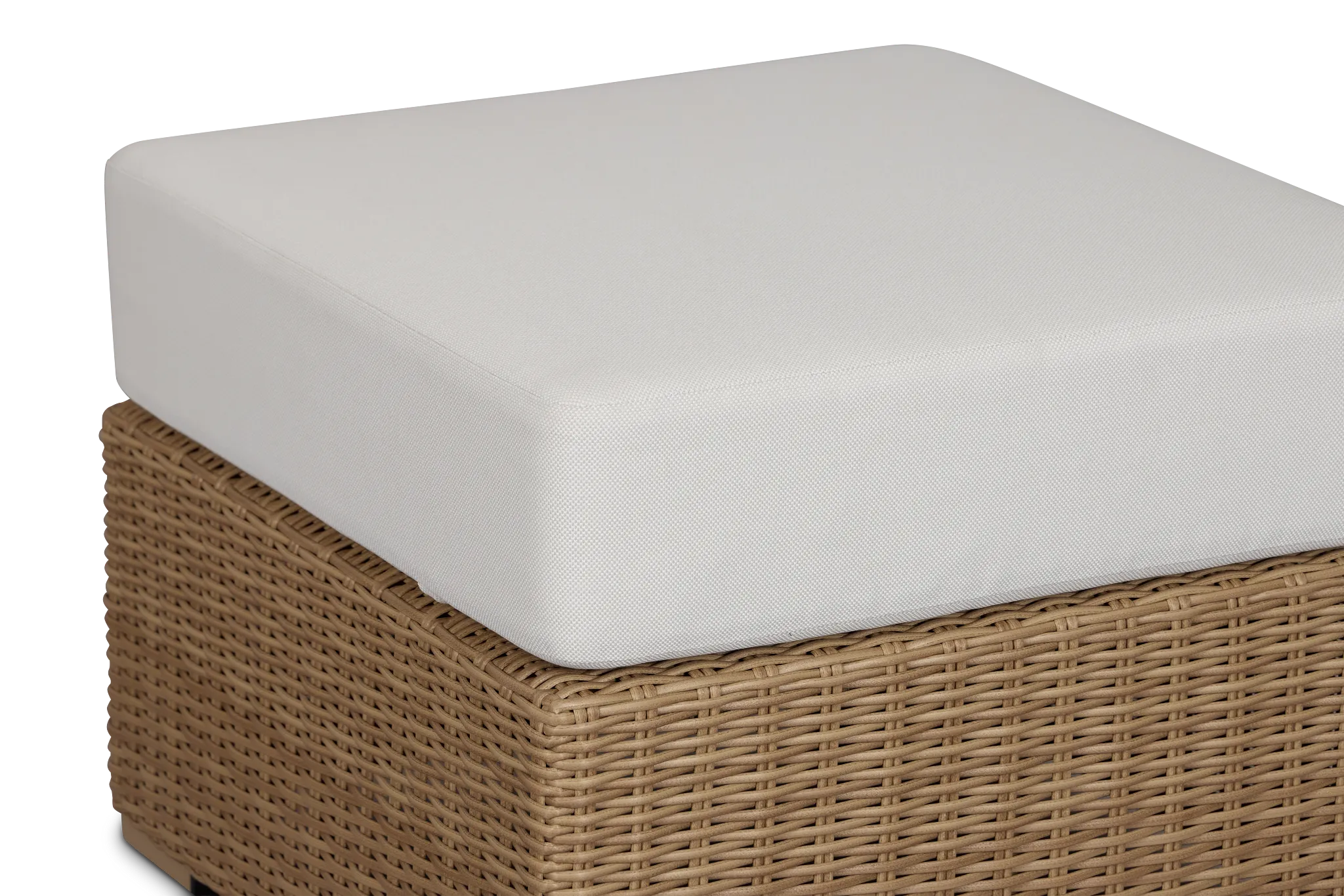 Montecito Light Tone Small Ottoman With Light Beige Cushions