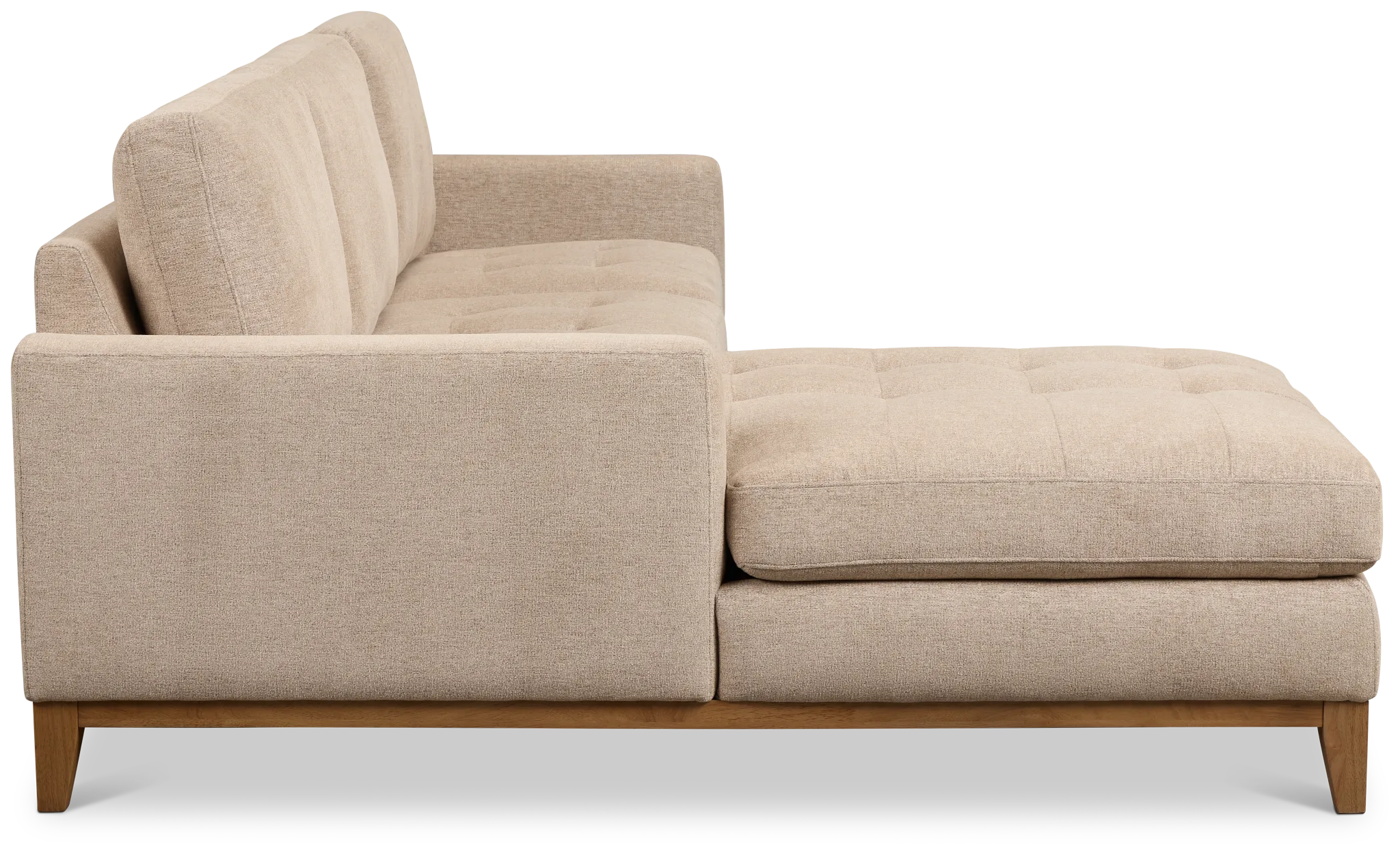 Maisie Light Brown Fabric Left Chaise Sectional