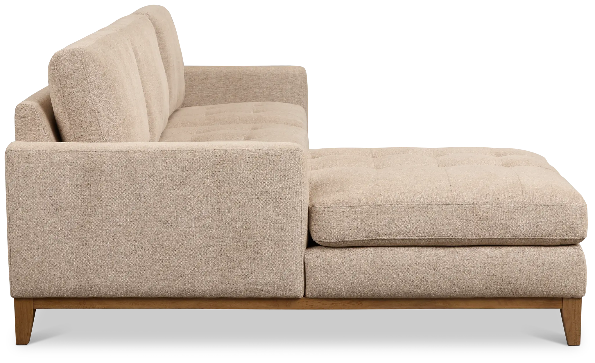 Maisie Light Brown Fabric Left Chaise Sectional Maisie Light Brown Fabric Left Chaise Sectional